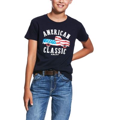 Ariat American Classic - T Shirts Donkerblauw Kinderen - 29169-256